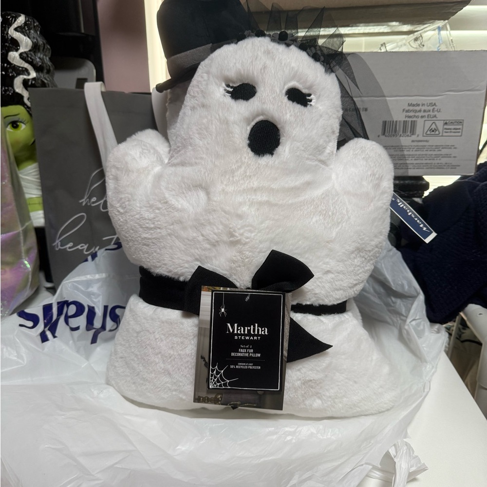 Martha Stewart Halloween White Ghost Bride and Groom Plush
